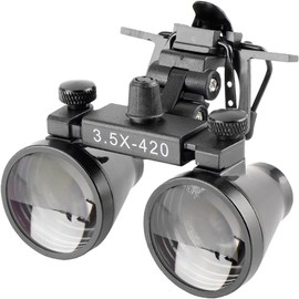 EUSTOMA Clip-on Magnifier Mini Binocular Magnifier Attaches to Glasses/Goggles, Lightweight, Metal Clip, Tightening 2.5x/3.5x, DY-101/102 (3.5x)