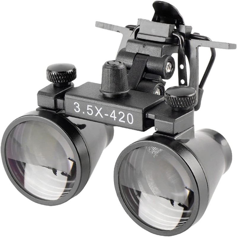 EUSTOMA Clip-on Magnifier Mini Binocular Magnifier Attaches to Glasses/Goggles, Lightweight,