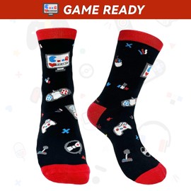 YUNYAKARSA Funny Socks Gambling with Saying "Bitte NICHT STÖREN ICH ZOCKE, Gaming Socks Funny Gifts for Men Christmas, Gamer Gift Cool Things for Boys Women Boys 10 11 12 13 Years, red