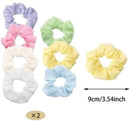 14PCS Colorful Hair Scrunchies for Women, Soft Hair Ties Elastics Ponytail Holder Solid Color Hair Bands Accessories for Thick Curly