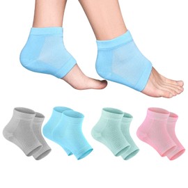 4 Pairs Gel Heel Socks,Soft Moisturizing Socks Gel Lining Infused,toeless Socks Comfortable Soft Vented Moisturizing Socks Suitable for Care Skin Dry Cracked High Heel