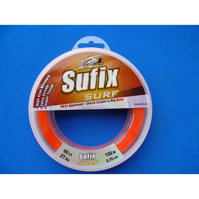 Sufix Surf Leader Orange Chalk Line 60lb 0.70 mm 150