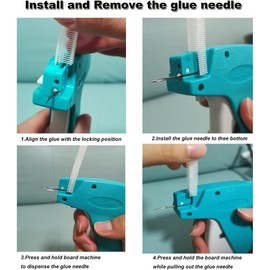 Easy Quick Clothing Fixer for Clothes,Micro Tagging Gun Sewing Tool for Clothing with 6 Fine Needles & 1000 Pcs Fasteners,Mini Hemming Sewing Gun for Garments and Quilt Tacking Device Pink