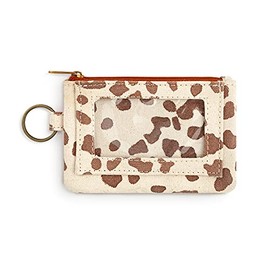 Camel Spots Brown 5 x 3.5 Cotton Fabric Identification Holder Case with Window