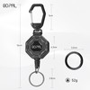 Go Pal GF02 Reel Keychain with Carabiner Wire Reel Telescopic