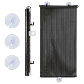 SEWACC Roller Blinds with Suction Cups Sun Blocking Shades for Windows and Doors Temporary Free-Punched Blackout Curtain