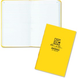 Rite In The Rain Weatherproof Stapled Notebook, 4 5/8" x 7", Yellow Cover, Journal Pattern, 3 Pack (No. 391FX)
