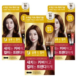 Elastine Salon de Color & Gray Hair Dyeing Cream, light brown, 3 pieces / 엘라스틴 살롱 드 컬러 앤 새치 염색 크림, 밝은갈색, 3개