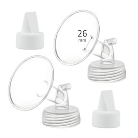 Momstouch 26mm Flange and Duckbill Valve Compatible with Spectra S1 S2 9 Plus Breastpump Replacement to Spectra Pump Parts, Not Original, Replace Spectra Accessories.
