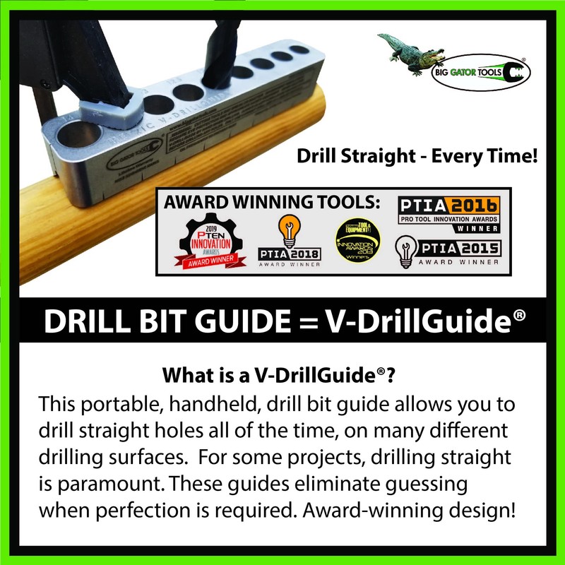 Standard V-DrillGuide® (33/64"-5/8") - Big Gator Tools Drill Bit Guide