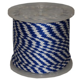 T.W Evans Cordage Co. 98322 3/8-Inch by 300-Feet Solid Braid Propylene Multifilament Derby Rope, Blue and White