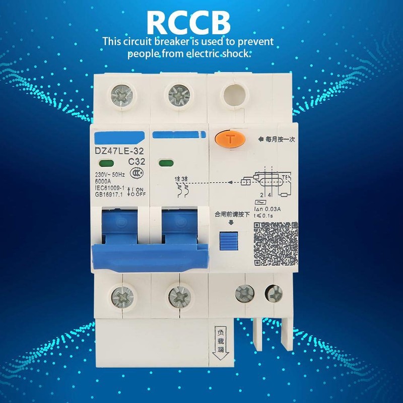 Interruptor diferencial de sobrecarga de 230 V, protección contra cortocircuitos,