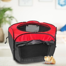 Toyosport Indoor Brooder Box for Chicks, Portable Chicken Brooder Kit, 3.7 ft x 3.7 ft x 1.7 ft, Oxford Fabric with Ventilation and Red-Black Design