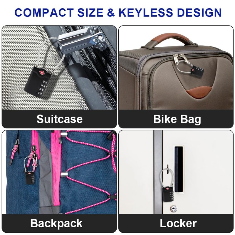 Flintronic TSA Luggage Locks, 1Pack TSA Combination Padlocks, 4-Digit Security