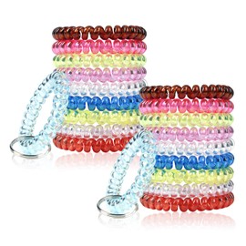 BIHRTC 20 pcs Colorful Soft Plastic Spiral Coil Wrist Band Key Ring Chain Flexible Stretchy Spiral Coil Stretchable Spring Wristband Wrist Key Holder Keychain Wrist Coil Keychain Coil Bracelets