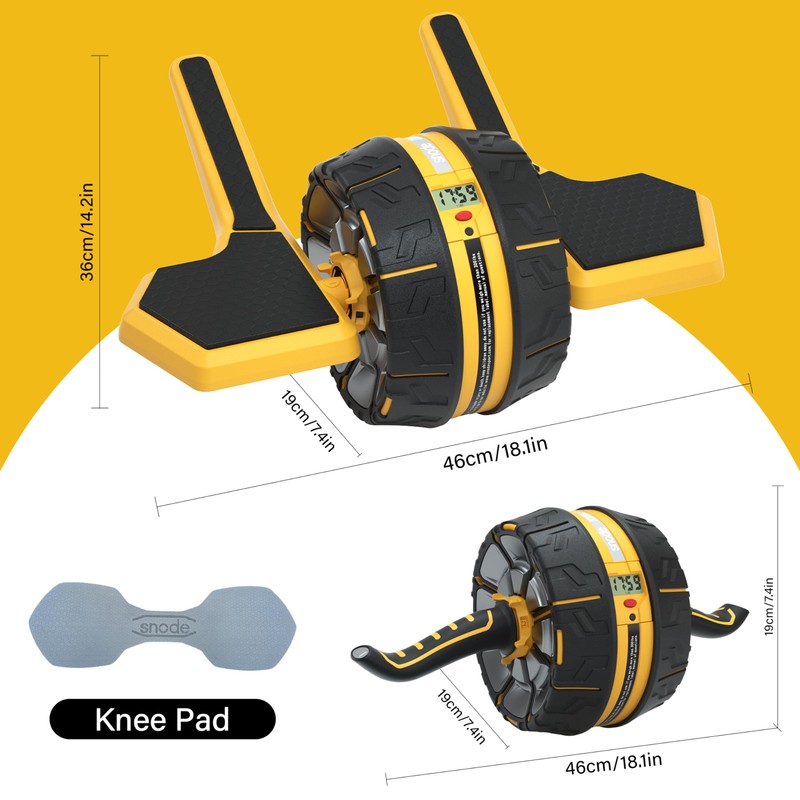 SNODE Ab Roller Wheel with Elbow Support, 3 Levels Resist,