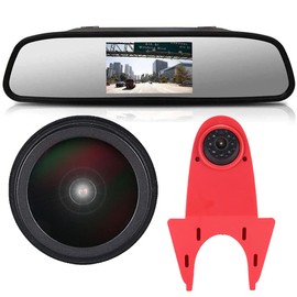 Caros HD 1280x720 Pixels 1000 TV Line 3rd Brake Light Reversing Camera Brake lamp Parking Camera Replacement for Ford Transit Connect 2014-2017 Transporter Business MPV SUV Bus +4.3'' Reverse Monitor