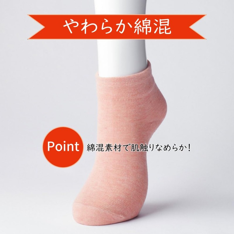 Gunze Women's Crew Length Socks, Comfortable Workshop, 3 Pairs Set,