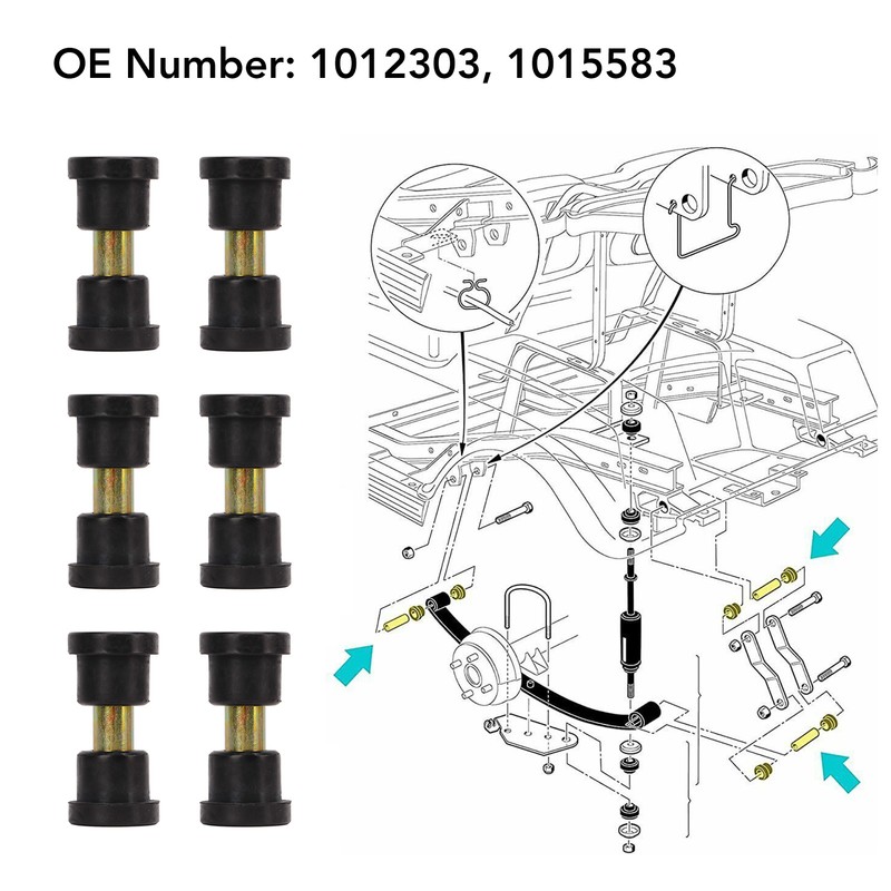 Leaf Spring Bushing Kit 1012303 Rear Suspension Sleeve Set Replacement
