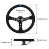 RASTP Universal Racing Steering Wheel Suede Deep Dish 13.58”/345mm 6