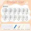 Kinretixia® 24 Pieces White Press On Nails Short Fashion Square