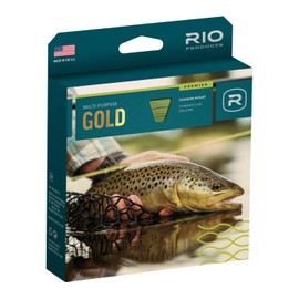 RIO PRODUCTS Premier Gold Fly Line, Easy to Cast Flies from Size 2 to 22, Ultimate All-Around Fly Line with Ultra-Slick Performance, Moss/Gold, 90ft, WF8F