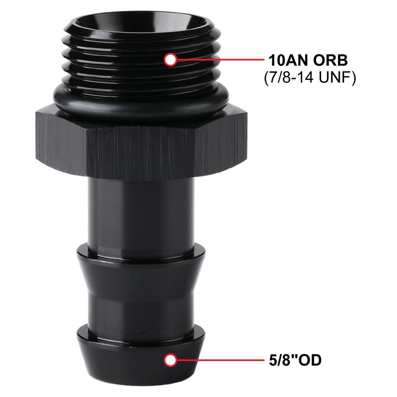 Podavelle 10AN -10 ORB Male to 5/8 Hose Barb Straight