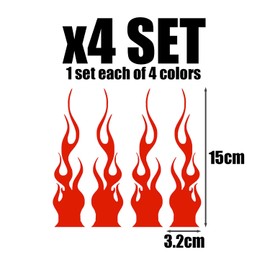 8 Pairs of Flame Stickers, Creative Reflective Stickers, Body Scratches Covering, Can Decorate Cars, Motorcycles, Helmets.