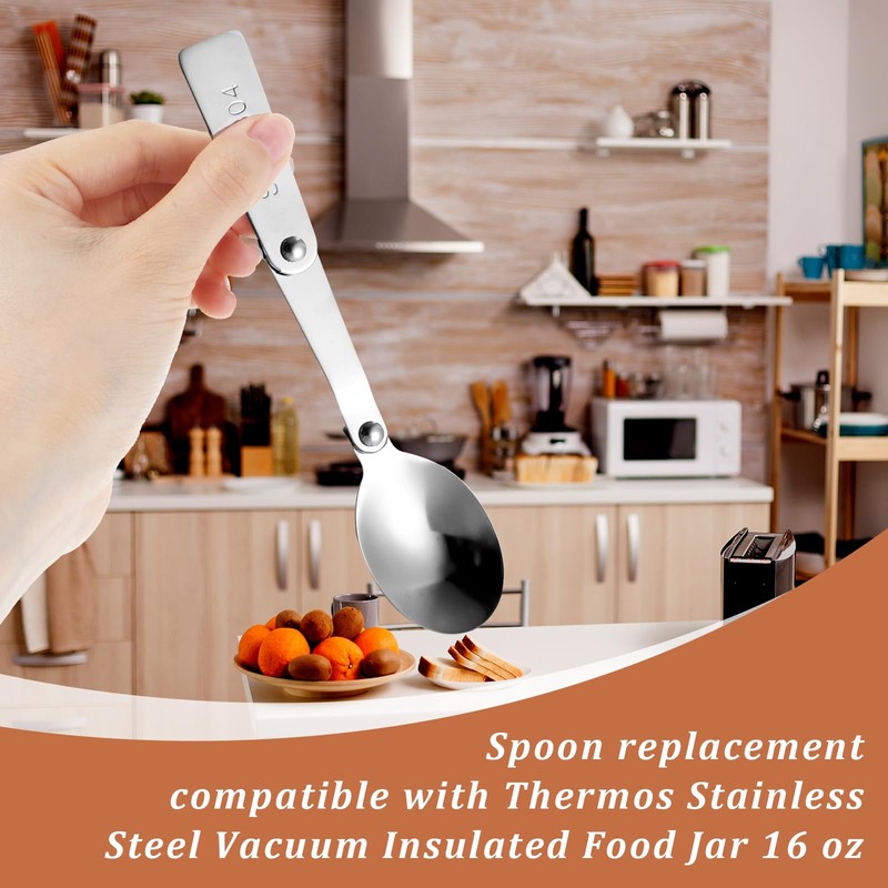 Nogeqi Set of 2 Stainless Steel Folding Spoons for Yoghurt