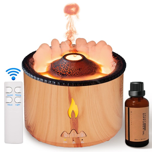 yayaHappy Eessential Oil Diffusers 360ML, Volcano and Flame Air Diffuser/Humidifier,