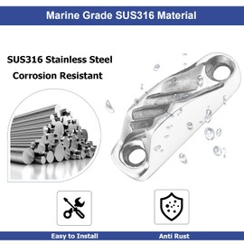 Atibin Steel Stainless Clam Cleat Boat Allows Easy Clam Cleats Rope Sailing Sailboat Cleats Clam Line SUS316