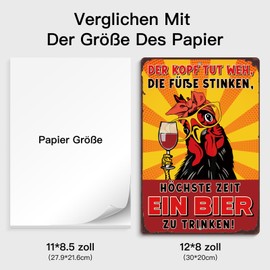 Putuo Decor Funny Wall Decoration - Der Kopf tut achh, die Füße stinken - Vintage Metal Sign for Bar, Party Room, Kitchen