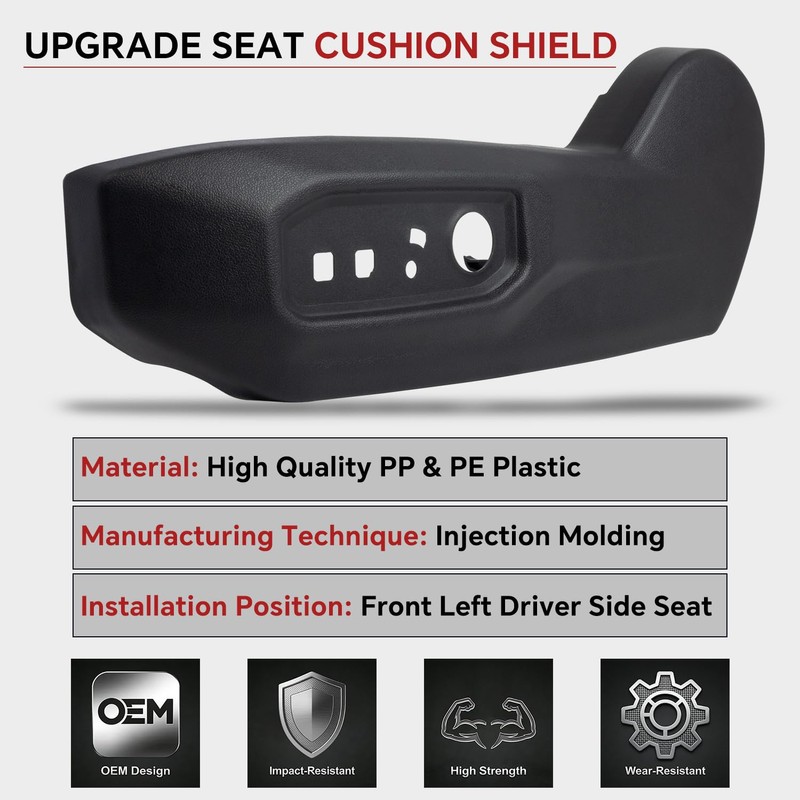 Left Side Seat Trim Panel Compatible with 2022-2026 Toyota Tundra