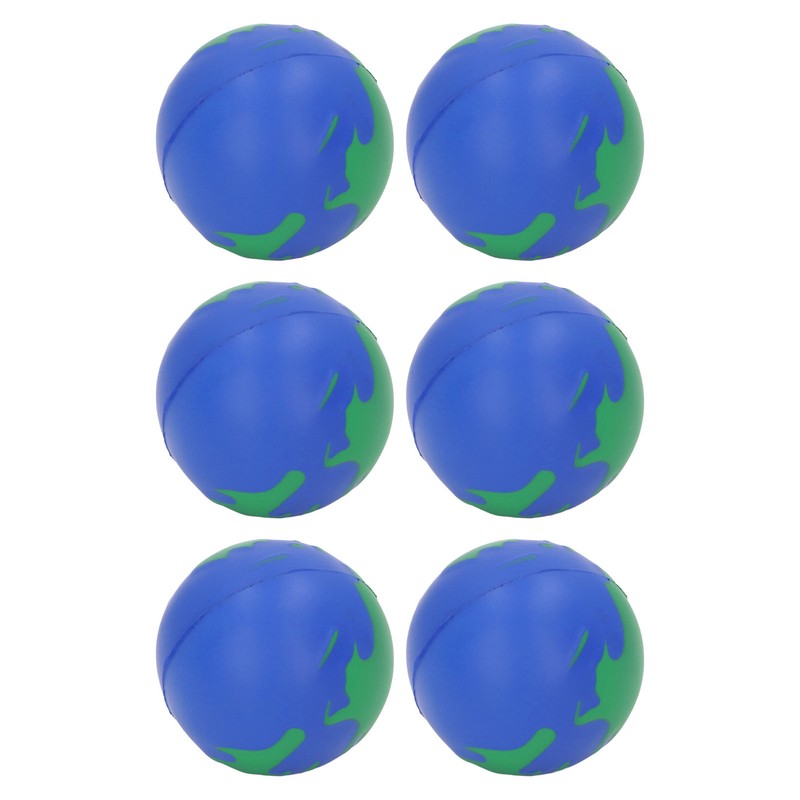 12PCS Globe Soft Ball 63mm Squeezable PU Portable Earth Stress