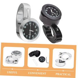 Gatuida 2pcs Waterproof Motorcycle Handlebar Clock, Chrome Dial Clock for 7/8" to 1" Motorbike, for Riding and Motocross
