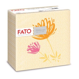 Fato, Trockene Papierservietten, Airlaid, Textileffekt, Packung mit 50 Servietten, Format 40x40, 4-fach gefaltet, Tangerine Magnolia Decor