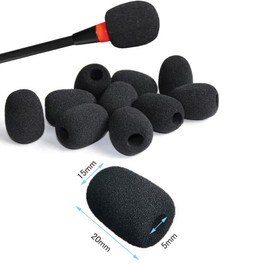 YFFSFDC Microphone Sponge, Income Microphone, Windproof, Loudspeaker, Noise Reducing, Microphone Accessories, Dustproof, Windproof, Antibacterial, Black (0.8 x 0.6 x 0.2 inches (20 x 15 x 5 mm)
