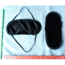 Unbranded Travel Sleep Mask light weight, Black w/charcoal edge binding, pocket size