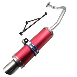 ZTDZZH RED Exhaust System Muffler for GY6 50cc Scooters 139QMA 139QMB 4 Stroke Engine