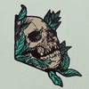 Rock and Roll Skull Embroidered Badge Iron on or Sew