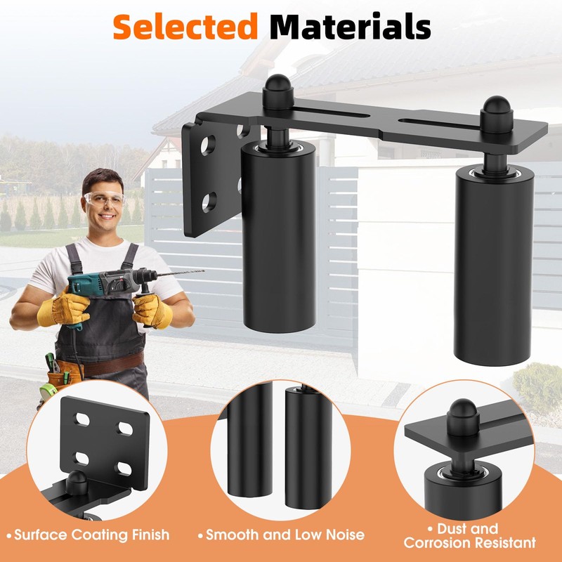 MeBantoo Heavy Duty Sliding Gate Guide Roller Hardware Kit, 6"