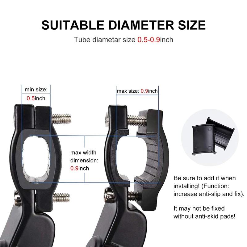 ZFYQ Bicycle Kickstand Aluminium Adjustable Bicycle Backrest Holder with Hexagonal