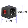 zdyCGTime 10A 250V AC Rocker Switch Power Socket 3 Pin