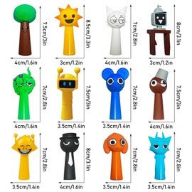 SHUOHONG Sprunki Figures, Sprunki Toy Figures Set, Rainbow Friends Figures, Horror Games Sprunki Character Sculpture, Sprunki Toys for Children and Adults, Gamer and Decoration Pack of 12