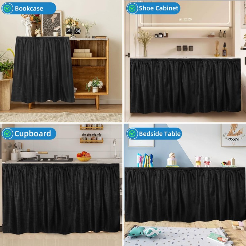 Fabric Sink Skirt Waterproof Self-Adhesive Bathroom Sink Skirt Diamond Stitch
