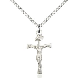 Bliss Sterling Silver Maltese Crucifix Cross Medal Pendant Necklace 24" Chain GiftBox