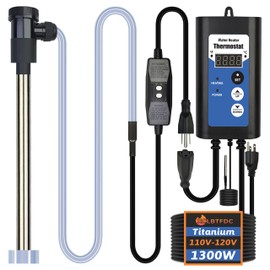 XCLBTFDC 1300W Titanium Immersion Water Heater Portable Electric Hot Tub & Inflatable Pool Submersible Water Heater with Temp Control, GFCI for Bathtub, Baptistry, Above Ground Pool, Swimming Pool