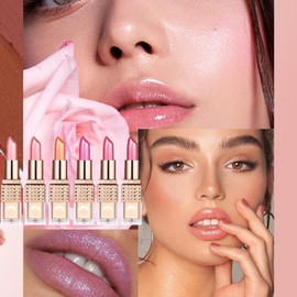 Shimmer Lipstick,Moisturizing Tinted Lip Balm - Long-Lasting Hydrating Makeup Lip Sticks For Party Wedding Bridal Everyday Use By Girls And Women