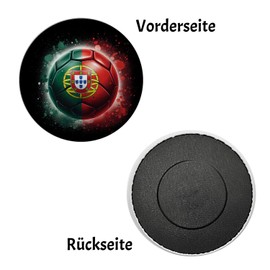 Football Portugal Flag Magnet Round Euro 2024 Fan Item Portuguese Football Green Red Ball Sport Magnet