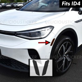 Deliciousticker Fits 2021-2025 VW ID4 Front Side Markers Decal Smoke Tint Overlay Vinyl Ppf Id.4